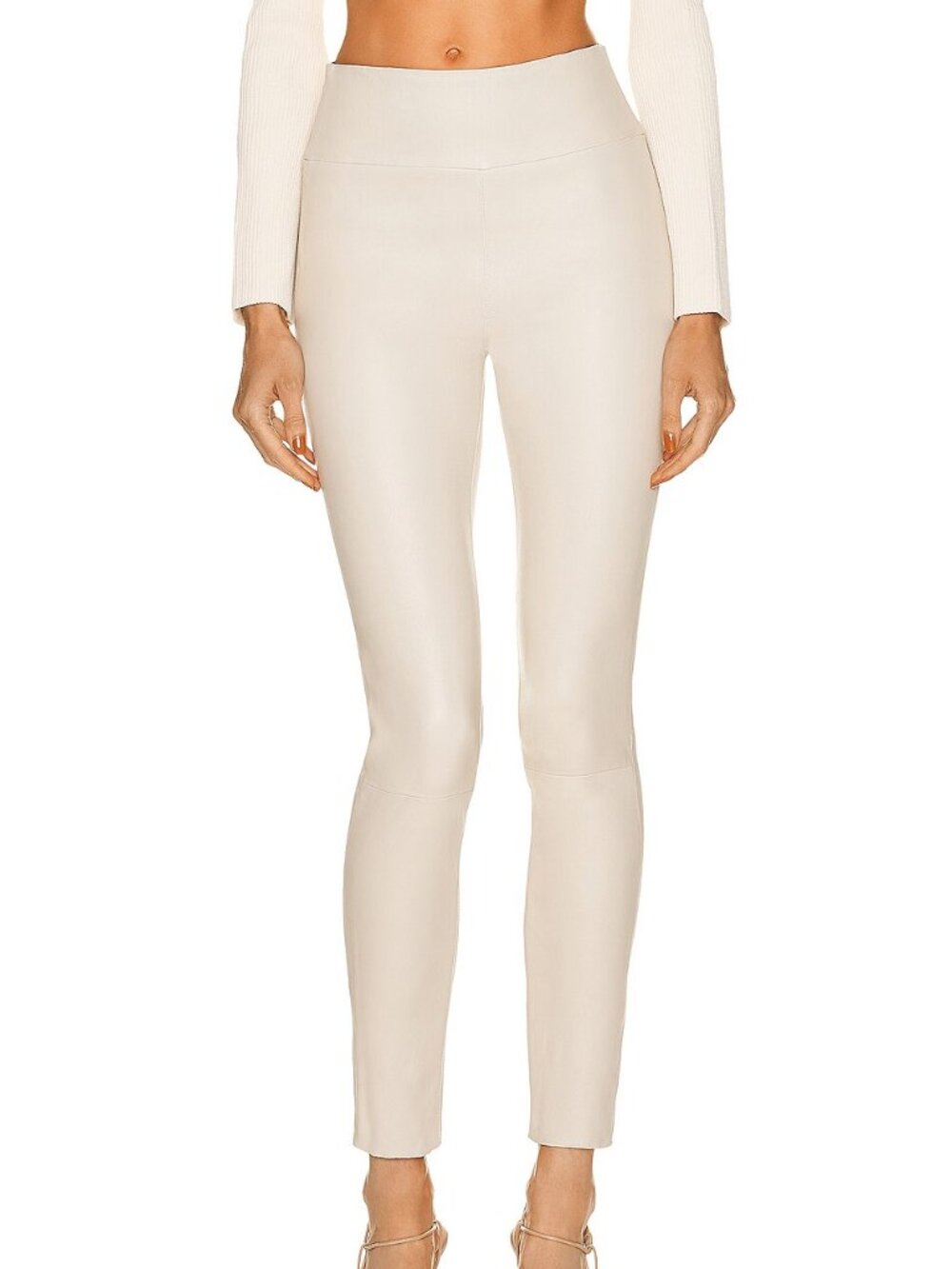 SPRWMN Leather Ankle Legging in Off-White Size Small NWT